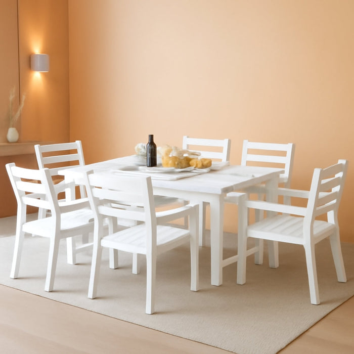 7-Piece HDPE Outdoor Dining Table Set with Chairs, 71