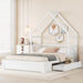 Queen Size Kids HouseBedFrame With UnderBedStorageDrawers