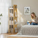 Rotating Bookshelf Tower W/Light, 15.4''/Shelf for Living Room Oak | 15.4'' Tall/Shelf, 4 Tier Spinning Bookshelf, Space-Saving Storage Book Shelf for Living Room, Bedrooms, Office, Natural Oak