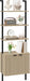 73" Tall Bookshelf with Cabinet, Industrial Ladder Wall Mount Shelf Bookcase with Wood and Metal Frame, Plant Shelf Wall Storage Display for Living Room Bedroom, Wavy Light Ivory