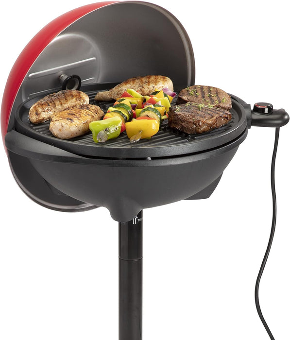 Indoor/Outdoor Electric Grill, 2-In-1 Portable BBQ with Nonstick Cooking Surface, Electric Grill Outdoor with Adjustable Heat, Stand/Tabletop Options for Cookouts, Barbecues, Small Spaces