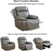 Power Recliner Sofa Set with LED Lights,Leather Living Room Furniture Set with USB Port/Storage Console/Cup Holders,Reclining Sofa Set for House/Home Theater(2 Pieces，Grey)