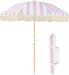 Boho Outdoor Umbrella with Tassels,6Ft Table Umbrella Outdoor Patio with Knobs Tilt,Wind Resistant Portable Beach Umbrella UPF50+ Fringe Umbrellas for Pool Backyard Deck Garden