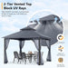 Outdoor Patio Gazebo 11X11 - Double Roof Canopy with Mosquito Netting for Backyard, Deck, Garden, Lawn, Dark Gray
