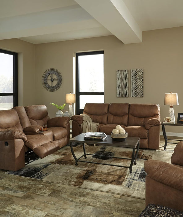 Brown Faux Leather Recliner Loveseat