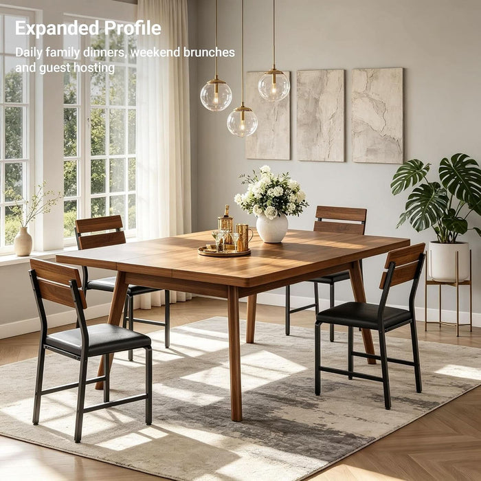 7-Piece 2-Way Extendable Dining Table Set for 4-10, Walnut