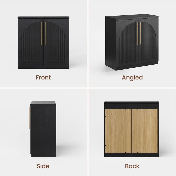 Arched Sideboard Cabinets, Modular Buffet Table, Black
