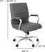 Whitney Mid-Back Swivel Leathersoft Desk Chair with Padded Seat and Armrests, Adjustable Height Padded Office Chair, Gray/Chrome