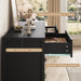 47" Wide Fluted 6 Drawer Dresser for Bedroom, Black