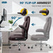 Office Chair, Ergonomic High Back Home Office Desk Chair, Big and Tall Breathable Leather Office Chair with Lumbar Support Flip-Up Armrests, Computer Gaming Chair with Rocking Function