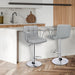 Bar Stools Set of 2,Armrest Adjustable Swivel Barstools with Back,Double Needle PU Leather Counter Height Bar Stools for Kitchen Island, Light Grey