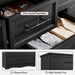 Black Dresser for Bedroom, 10 Drawer Dresser, 59" Wide Chest of Drawers W/Brushed Metal Handle, Wood Dressers TV Stand, Closet Organizers and Storage Cabinet for Bedroom, Living Room, Hallway