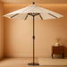 12-Year-Non-Fading, 9Ft Premium Sunbrella Patio Umbrella, Hand-Crank, Button-Tilt, Gray Frame, Natural Fabric