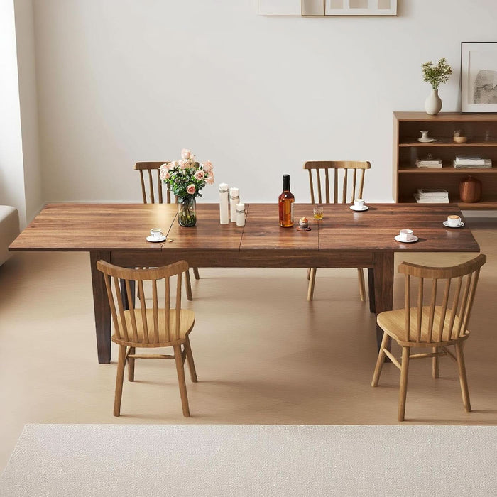 Extendable Dining Table for 6-10 People,70.87''-106.4''Modern Space-Saving Wood Kitchen Table,Rectangle Folding Conference Meeting Table for Living Meeting Room Kitchen,Walnut