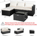 4 Pieces Patio Furniture Set, 2-In-1 Convertible Sectional Sofa & Chaise Lounge, All-Weather Wicker Rattan Sofa Couch with Cushions & Coffee Table for Yard, Garden, Porch, Poolside (Beige)