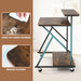 Rolling Computer Desk with Charging Station, Mobile Portable Laptop Desk with Monitor Stand & Storage Shelf, Small Desk with Lockable Wheels for Small Spaces, Home Office (Rustic Brown)
