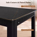 70" Rectangle Dining Table for 6-8, Wooden Kitchen Table, Black