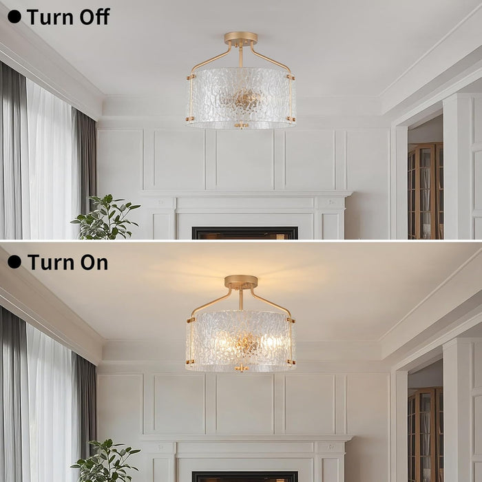 Gold 16Inch SemiFlush Ceiling Light Fixture Radiant