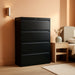 Commercial 4-Drawer Lateral File Cabinet, Letter/Legal Size, Lockable, 52.36" H X 36" W X 18.62" D, Black (60925/17454)
