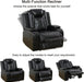 Power Recliner Sofa Set with LED Lights,Leather Living Room Furniture Set with USB Port/Cup Holders,Reclining Sofa for House/Home Theater(Sofa&Loveseat 2 Pieces, Black)