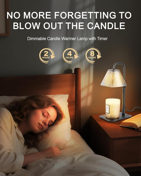 Candle Warmer Lamp with Timer Dimmer - Valentine'S Day Birthday Gifts for Women Mom White Elephant Gifts Home Room Decor, Adjustable Height Wax Melt Warmer Lamp for Scented Jar Candles with 2 Bulbs