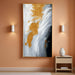 Large Hand-Painted Black and White Abstract Oil Painting on Canvas for Entrance-Hall, Framed Minimalist Wall Art for Living Room, Gold 3D Textured Office Wall Picture for Bedroom Kitchen Home Decoration 28X56Inch