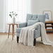 Sapphire Blue Upholstered Club Chair Lumbar Pillow