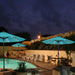 9FT 8Ribs Patio Umbrella with 32 Solar LED Lights, Outdoor Market Umbrella with Tilt & Crank, UV Protection & Fade Resistant Fabric, Easy Set-Up for Garden, Deck, Pool (Turquoise)