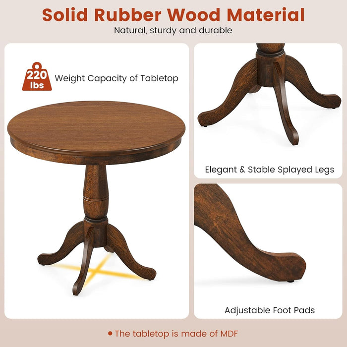 DarkWalnut Round Dining Table 32InchDiameter ProFinish