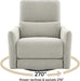 Power Recliner Chair Swivel Glider, FSC Certified Fabric Living Room Nursery Reclining Sofa Chair with Lumbar Support, Dove Grey