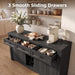 Sideboard Buffet Cabinet with Storage, Charging Station, Wine Rack