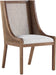 Yone Dining Chairs Set of 2, Modern Dining Chair with Fabric Upholstery, Rubberwood Frame Kitchen Chairs with Cane Webbing, Extra Seat for Dining Room, Beige + Brown