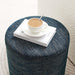 16" round Woven Heathered Fabric Upholstered Upholstered Ottoman