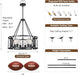 6-Light Farmhouse Chandelier Black Drum Pendant Light
