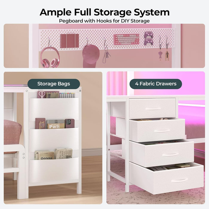 Twin Over Full IndustrialSteel Bunk Bed BrilliantWhite