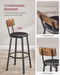 VASAGLE Bar Stools Set of 2, Barstools 29.7 Inches with Back, Modern Basic | Bar Height Stools, Bar Chairs, Steel Frame, Easy Assembly, Rustic Brown and Black, BARNET Collection ULBC069B81