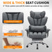 Big and Tall Office Chair, Executive Leather Office Chair with Footrest, 400Lbs Ergonomic Gaming Chair for Adults, Wide Seat Computer Desk Chair with Lumbar Support, 150 Degree Reclining, Gray