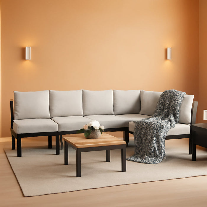 8 Pieces Patio Furniture Set Convertible Outdoor Furniture Set W/ 6" Ultra Thick Cushions and 2 Coffee Tables, All-Weather Sectional Sofa Couch, Beige