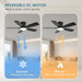 Ceiling Fans with Lights, 42 Inch Low Profile Ceiling Fan with Light and Remote Control, Flush Mount, Reversible Motor, Dimmable, Noiseless, Black Ceiling Fan for Bedroom, Indoor/Outdoor Use