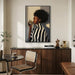 Framed African American Wall Art, Modern Black Woman Canvas Picture Prints, Black and White Portrait Black Art Decor for Living Room, Coffee Corner, Bedroom, Office, 24 X 36 In