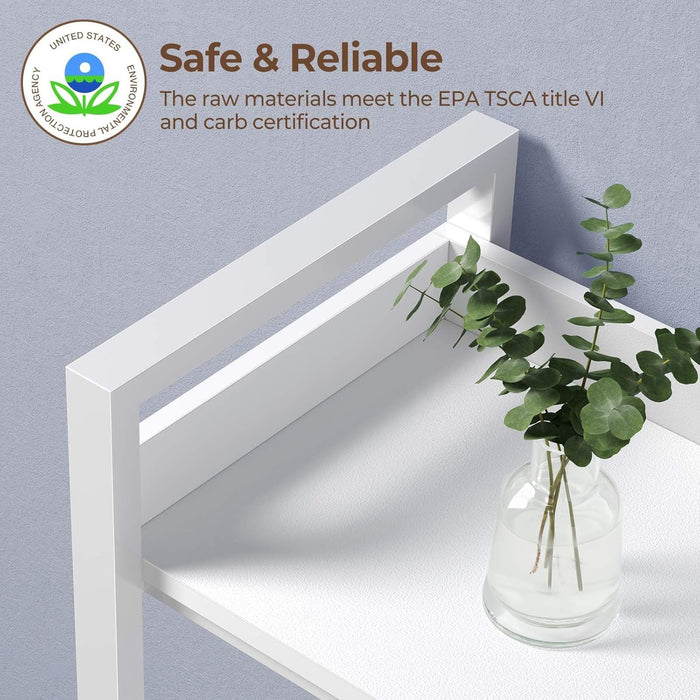 White Five Tier Corner Bookshelf Durable Construction