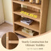 72" Bookcase Open Display Storage Organizer, Modern Bookshelf，Natural
