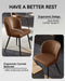 Upholstered Faux Leather Dining Chairs Set of 4, Brown