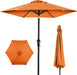 10Ft Outdoor Patio Umbrella, Outdoor Table Umbrella, Yard Umbrella, Market Umbrella with 6 Sturdy Ribs, Push Button, Tilt and Crank - Orange