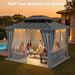 10x12 Hardtop Gazebo WeatherResistant Double Roof Patio