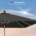 Patio Umbrella with Base 8' X 8' Table Wood-Grain Finish, Black