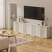 55" Fluted Sideboard Buffet Cabinet with Storage, White Credenza