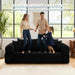 Three Seater Sofa Black Memory Foam SeamlessIntegration