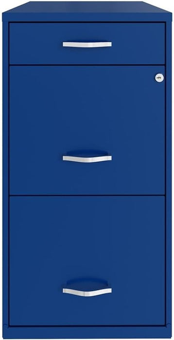 Space Solutions 18In Deep 3 Drawer Metal Organizer File Cabinet Blue, Letter Size, Fully Assembled