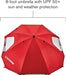 Premiere UPF 50+ Umbrella Shelter for Sun and Rain Protection (8-Foot, Red)